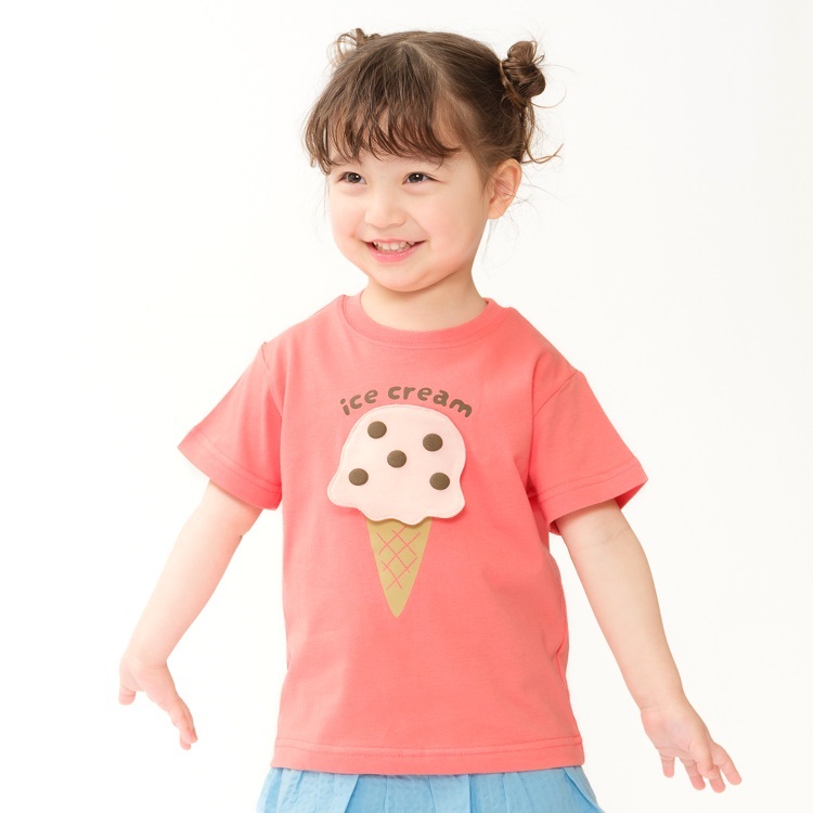 *【WEB限定】アイスくま仕掛け半袖Tシャツ(ローズピンク-130cm)