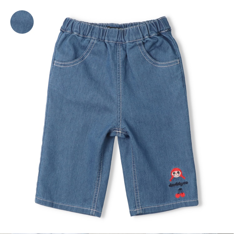 【接触冷感】ダディコ刺繍メッシュツイル6分丈ハーフパンツ