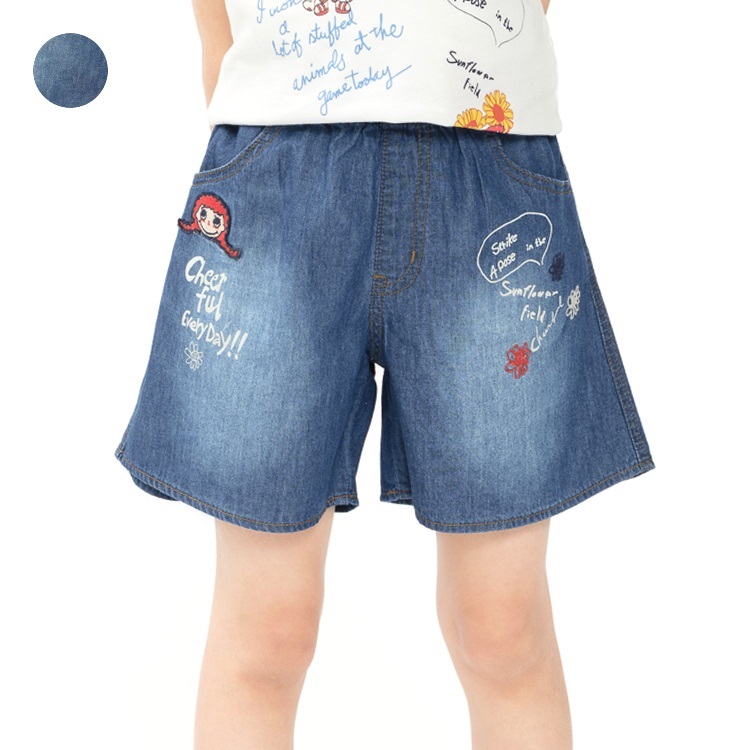 ダディコワッペン付デニムショートパンツ