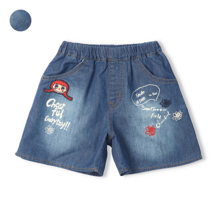 ダディコワッペン付デニムショートパンツ