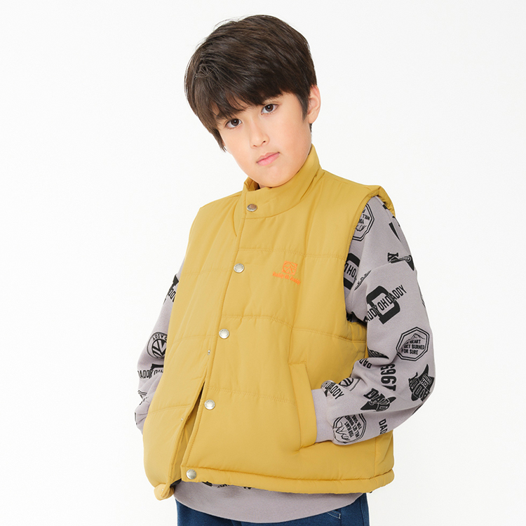 タフタ無地中綿ベスト(140-160cm)(イエロー-140cm)