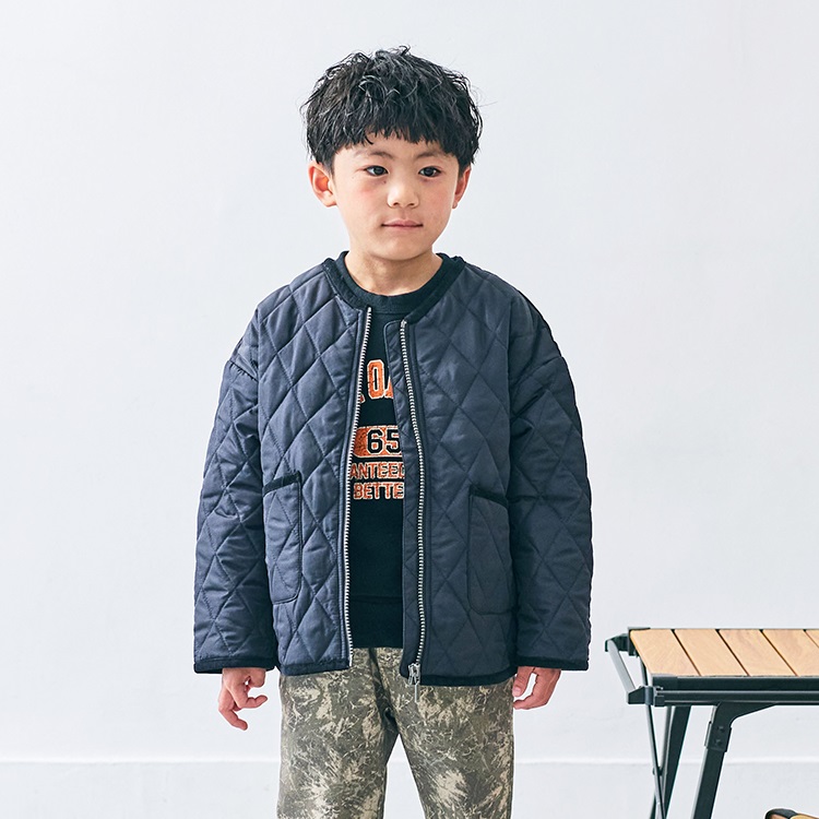 中綿キルトジャケット(ブラック-130cm)