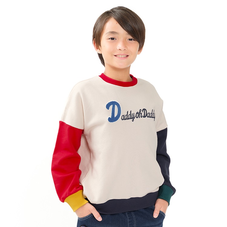 ロゴ刺繍クレイジー配色裏毛トレーナー トレーナー｜子供服・ベビー服