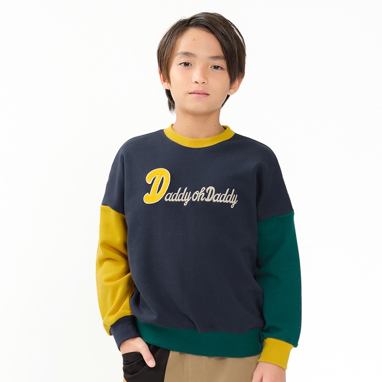 ロゴ刺繍クレイジー配色裏毛トレーナー トレーナー｜子供服・ベビー服