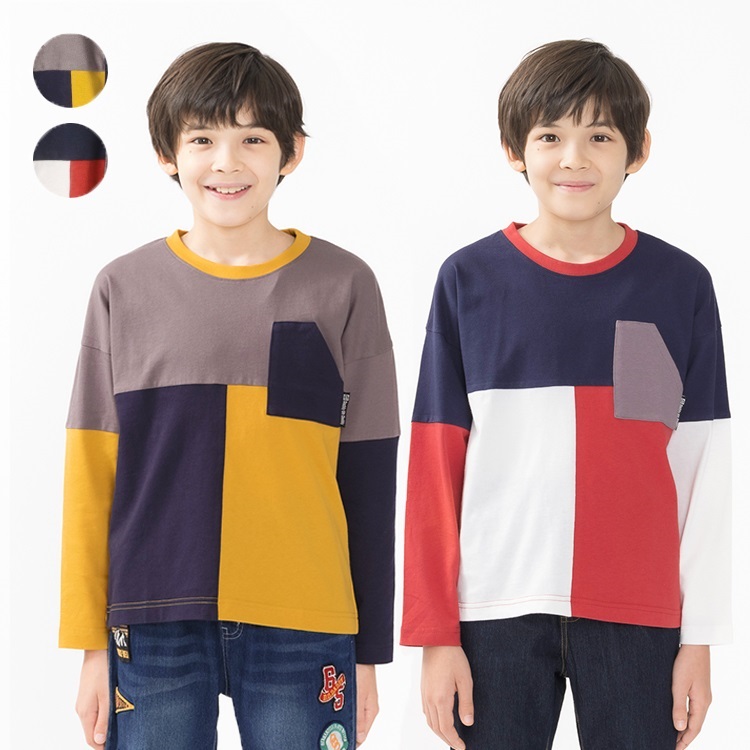 クレイジー配色長袖Tシャツ