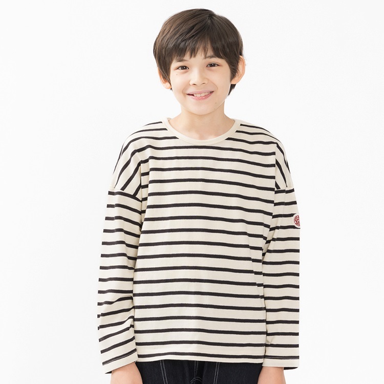 ボーダー長袖Tシャツ(ブラック-90cm)