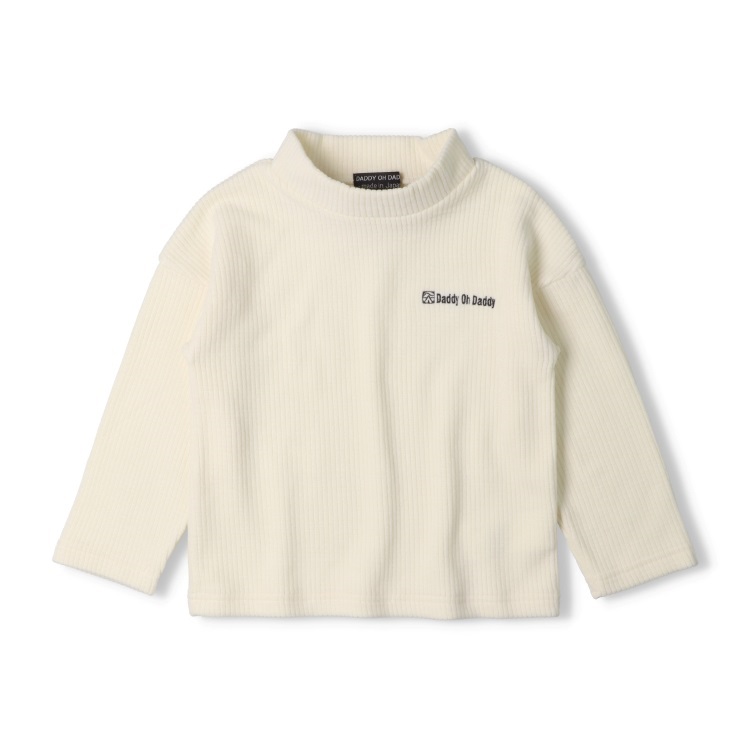 テレコハイネックTシャツ(ホワイト-120cm)