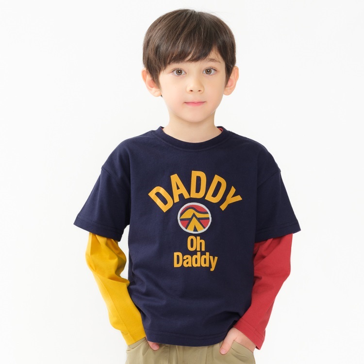 ロゴプリントTシャツ2枚セット(ネイビー-90cm)