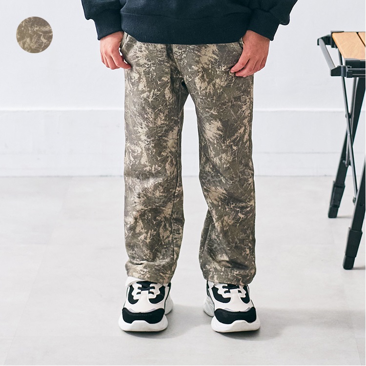 *迷彩柄ストレッチミニ裏毛ロングパンツ