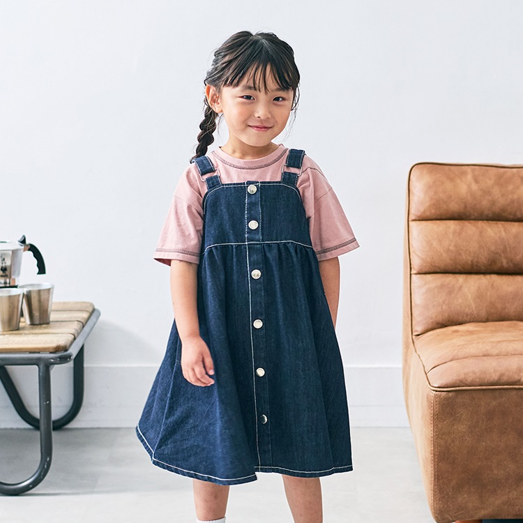 Twin collective海外子供服デニムジャンパースカートワンピース Twin collective海外子供服デニムジャンパースカートワンピース