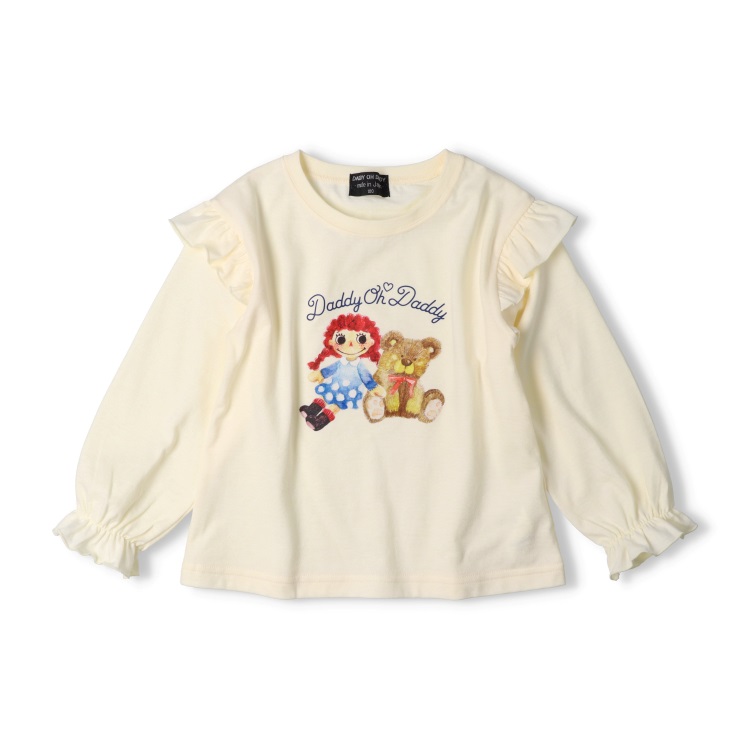 【新品未使用】フリル付き 長袖 80cm ダディコプリント肩フリル長袖Tシャツ 長袖Tシャツ｜子供服・ベビー服