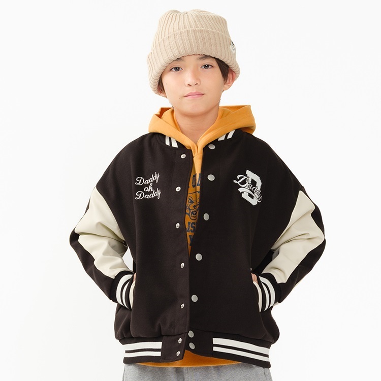 【WEB限定】ロゴワッペン付ジャケット(ブラック-160cm)