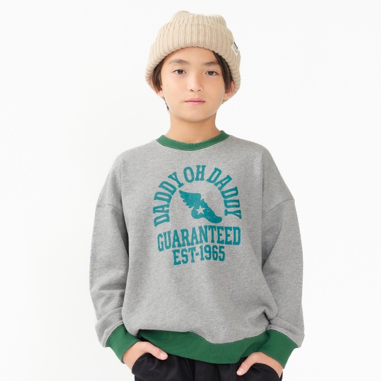 【WEB限定】ロゴプリント裏毛トレーナー(グレー-170cm)