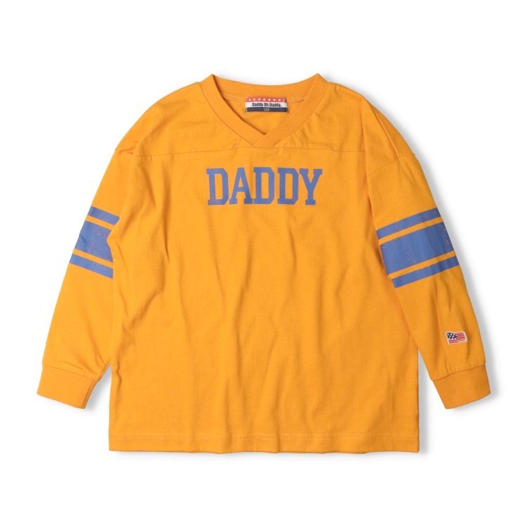 【WEB限定】ロゴプリントVネック長袖Tシャツ(イエロー-160cm)