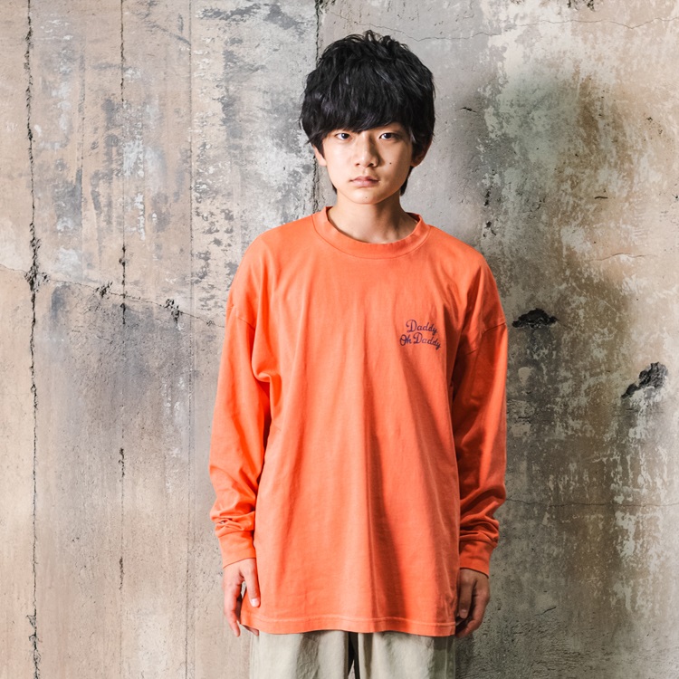 【WEB限定】前後プリント長袖Tシャツ(オレンジ-160cm)