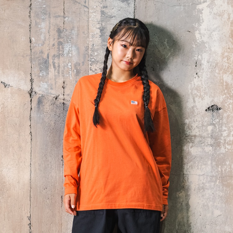 *【120～170cm】ロゴバックプリント長袖Tシャツ(オレンジ-150cm)