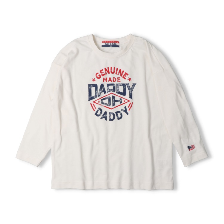 *【120～170cm】ロゴプリント長袖Tシャツ(オフホワイト-170cm)