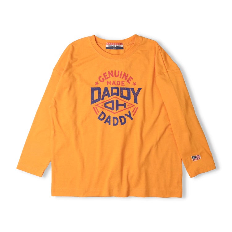 *【120～170cm】ロゴプリント長袖Tシャツ(オレンジ-170cm)