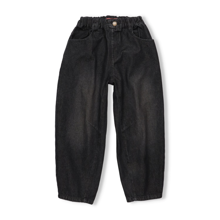 【WEB限定】バレルレッグデニムパンツ(スミブラック-130cm)