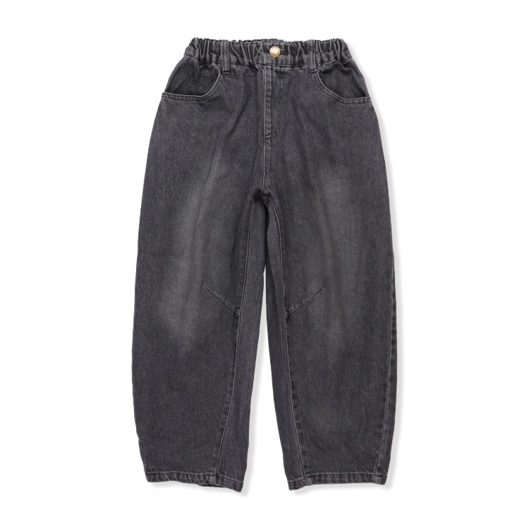 【WEB限定】バレルレッグデニムパンツ(グレー-150cm)