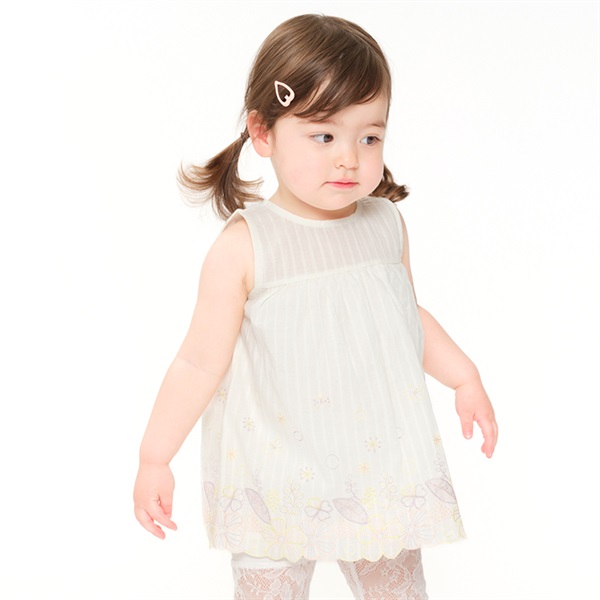 お花刺繍ノースリーブワンピース ワンピース｜子供服・ベビー服の通販
