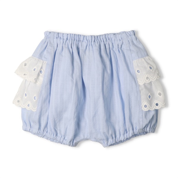 レースフリル付ブルマショートパンツ(ブルー-90cm)