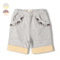 裾チェックハーフパンツ
