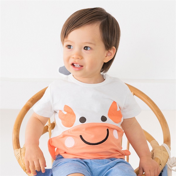 海の生き物半袖Ｔシャツ(カニ-80cm)
