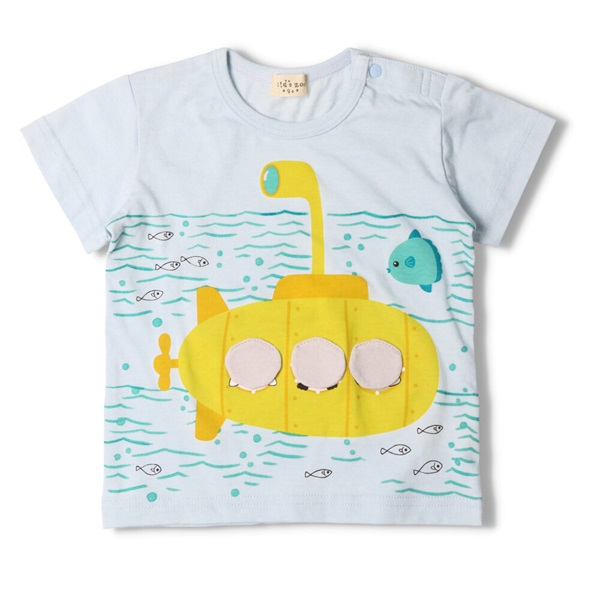 潜水艦仕掛け半袖Ｔシャツ(ブルー-80cm)