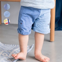 ヨット刺繍無地・チェック柄ハーフパンツ