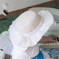 リボン付き日よけたれ付きハット