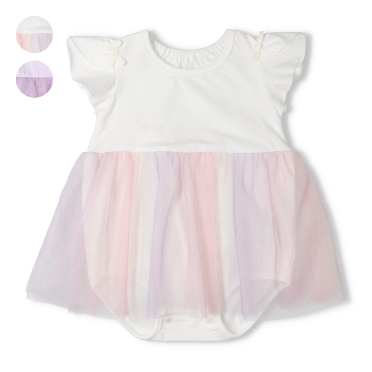 チュールスカート半袖ロンパース
