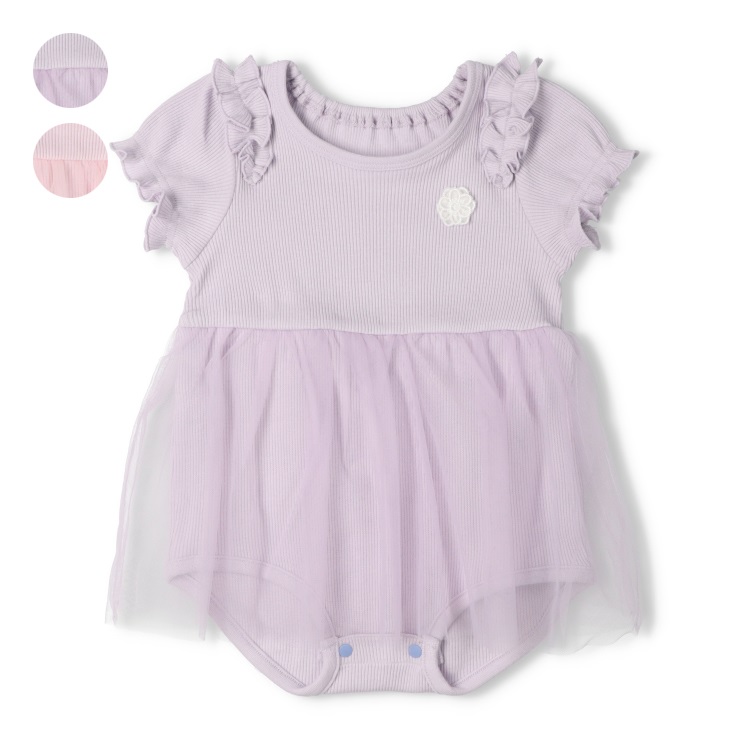 チュールスカート半袖ロンパース