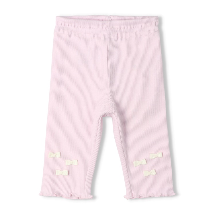 リボン付6分丈ハーフレギンス(ピンク-90cm)