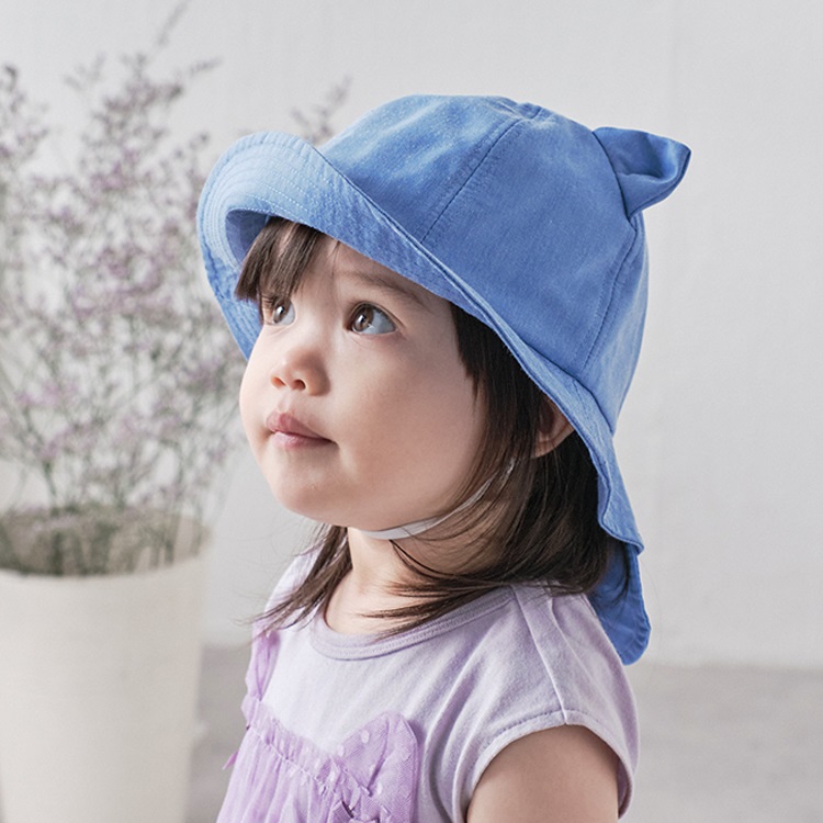 うさ・ねこ耳付ハット(ブルー-46cm)