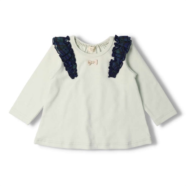 【新品未使用】フリル付き 長袖 80cm 肩フリル付き長袖Tシャツ ベビートップス｜子供服・ベビー服の通販は