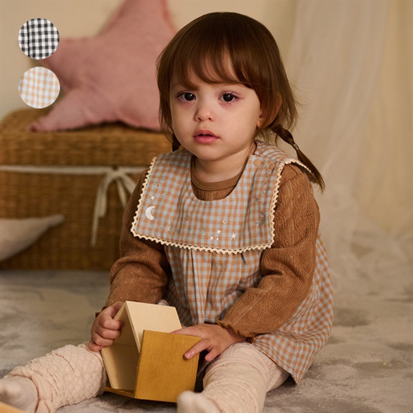 Wガーゼチェック柄チュニック ベビートップス｜子供服・ベビー服の