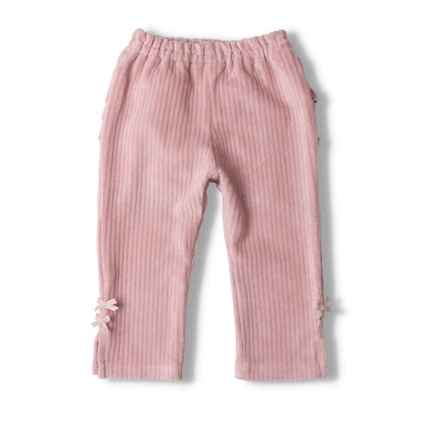 ベロアコール後フリル長パンツ(ピンク-90cm)