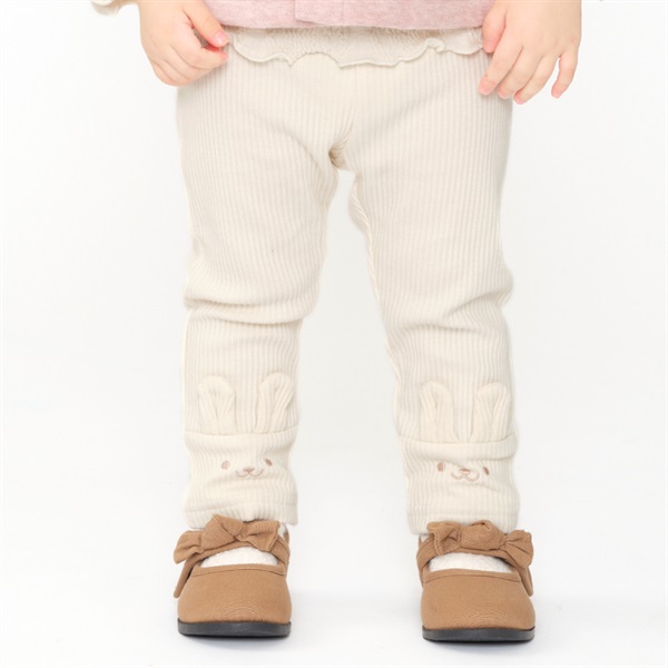 ネコ・ウサギテレコレギンス・パンツ(オフホワイト-90cm)