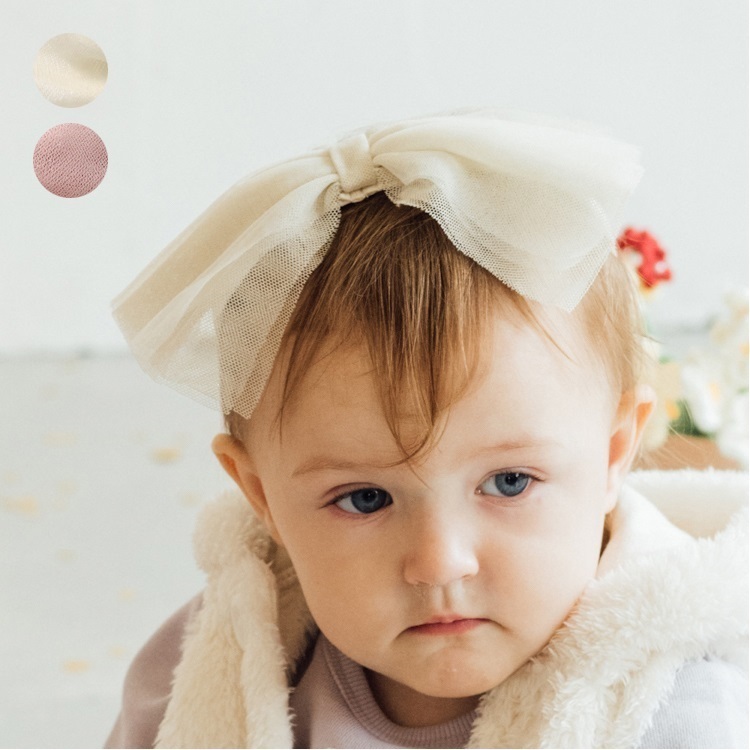 チュールリボンヘアバンド