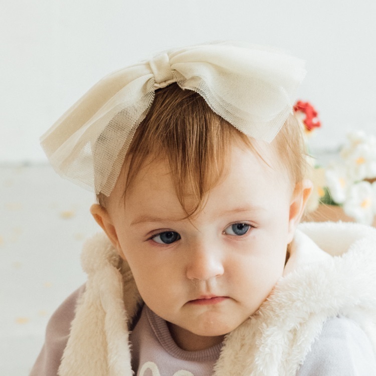 *チュールリボンヘアバンド(オフホワイト-FREE)