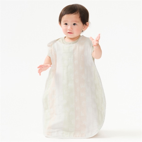 総柄ふんわりガーゼスリーパー(アルファベット柄-F)