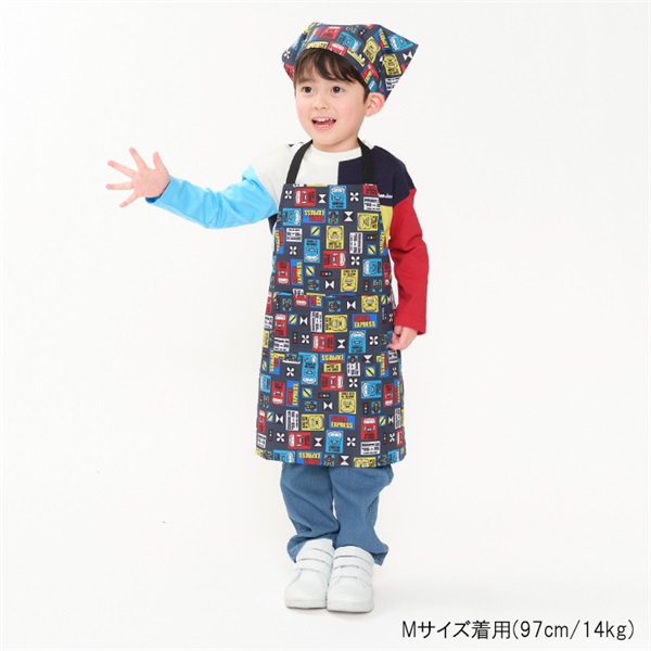 JR新幹線電車柄エプロン・三角巾セット 雑貨｜子供服・ベビー服