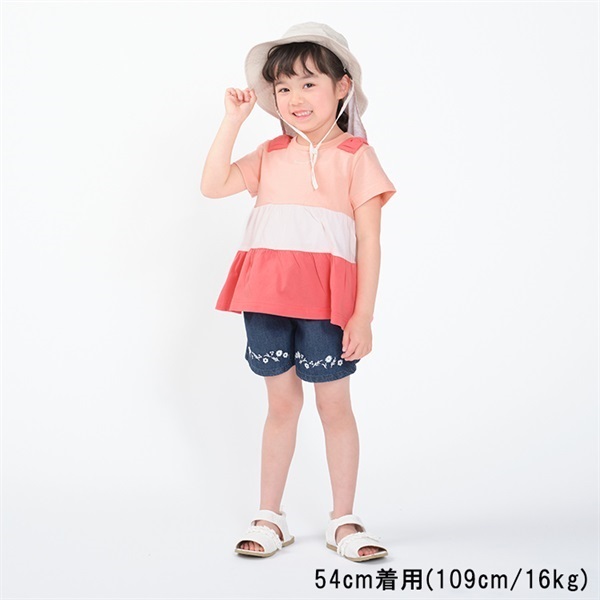 花柄リボン日よけ付撥水ハット・帽子 帽子｜子供服・ベビー服の通販は
