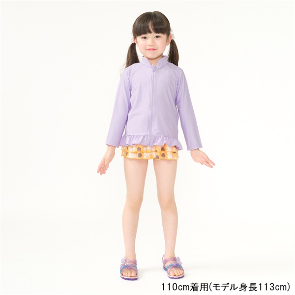 裾フリル無地長袖ラッシュガード 水着｜子供服・ベビー服の通販は
