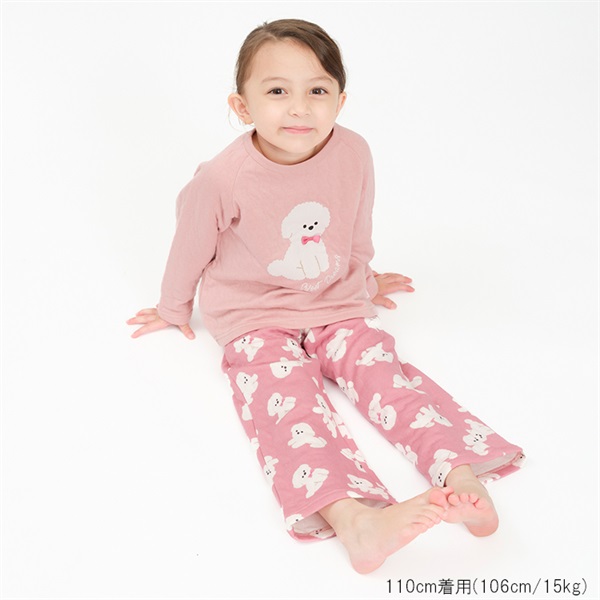 ポメラニアン柄長袖キルトパジャマ パジャマ｜子供服・ベビー服の通販