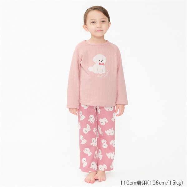 ポメラニアン柄長袖キルトパジャマ パジャマ｜子供服・ベビー服