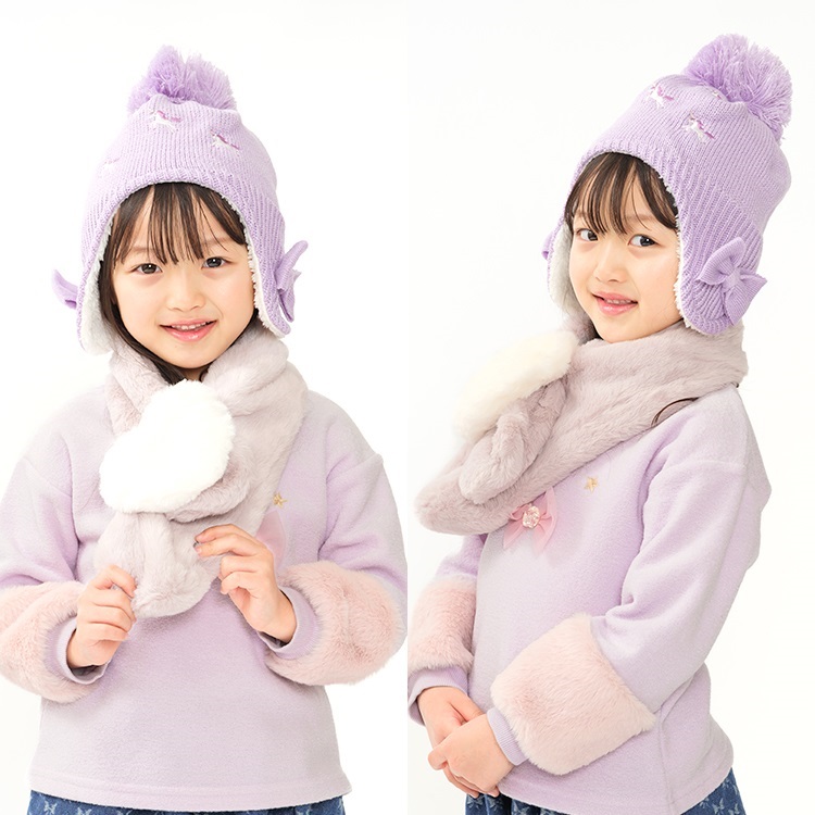 ふわふわハートファーマフラー 雑貨｜子供服・ベビー服の通販はこども