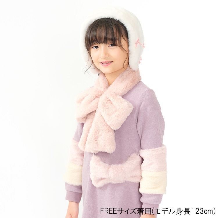 mocoさま♡アプ♡リボンファーティペット ふわふわファーリボンティペット 雑貨｜子供服・ベビー服の通販は