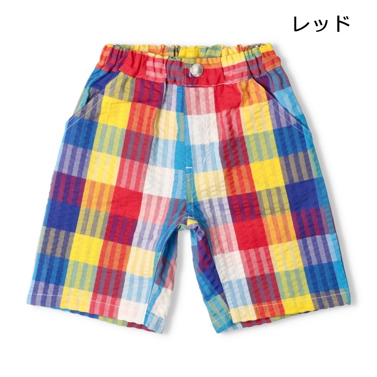 ストライプ・チェック柄5分丈ハーフパンツ ハーフ・ショート